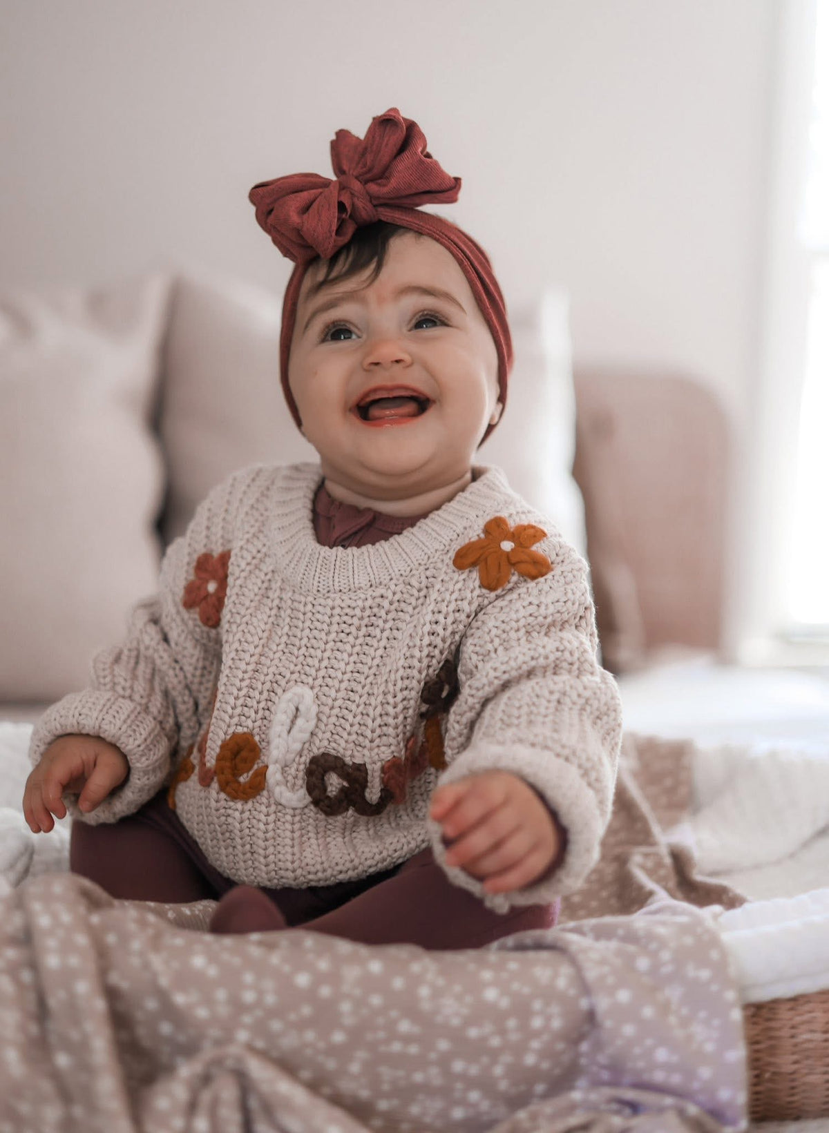 Name Sweater (Can add-on flowers or bows)