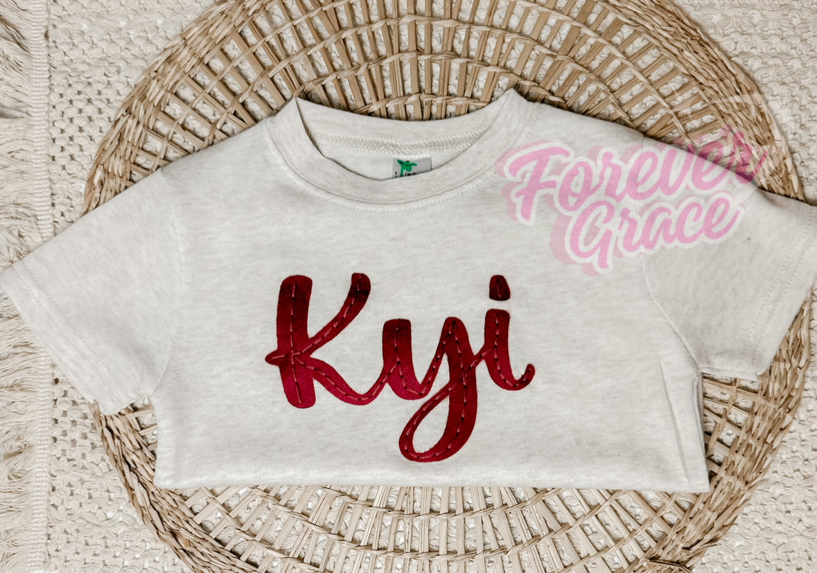 Short Sleeve Printed Felt Tee