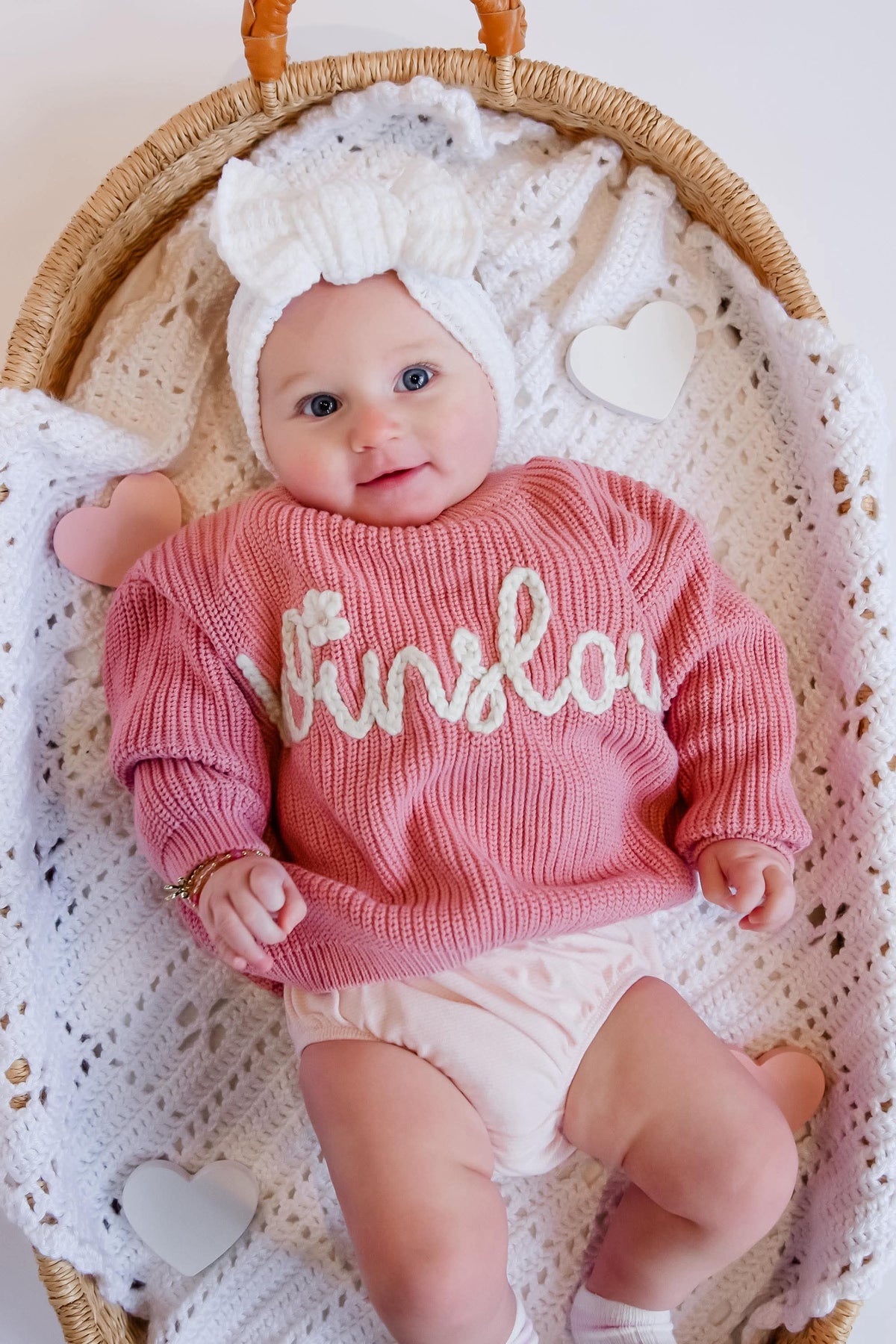 Name Sweater (Can add-on flowers or bows)