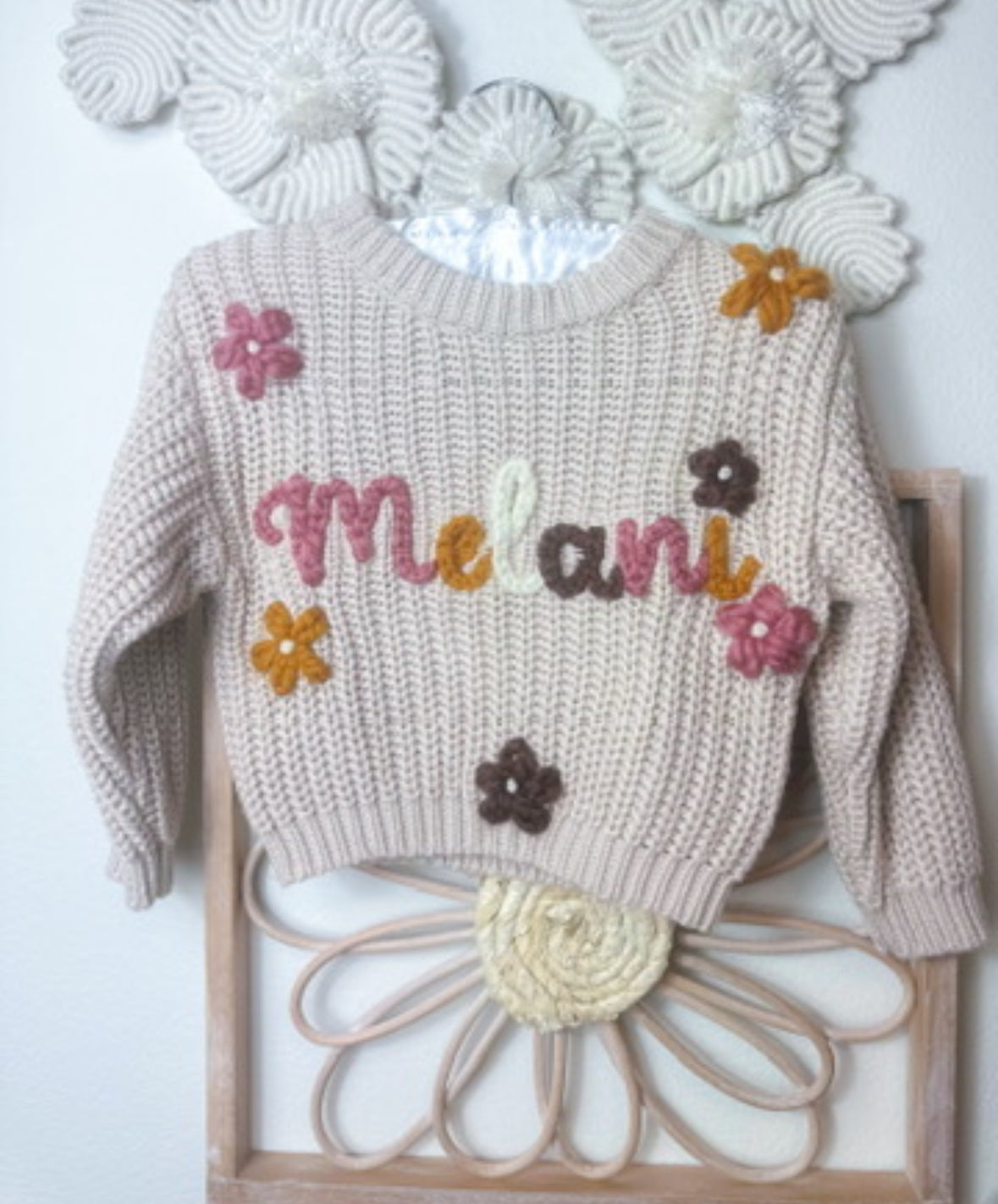 Name Sweater (Can add-on flowers or bows)