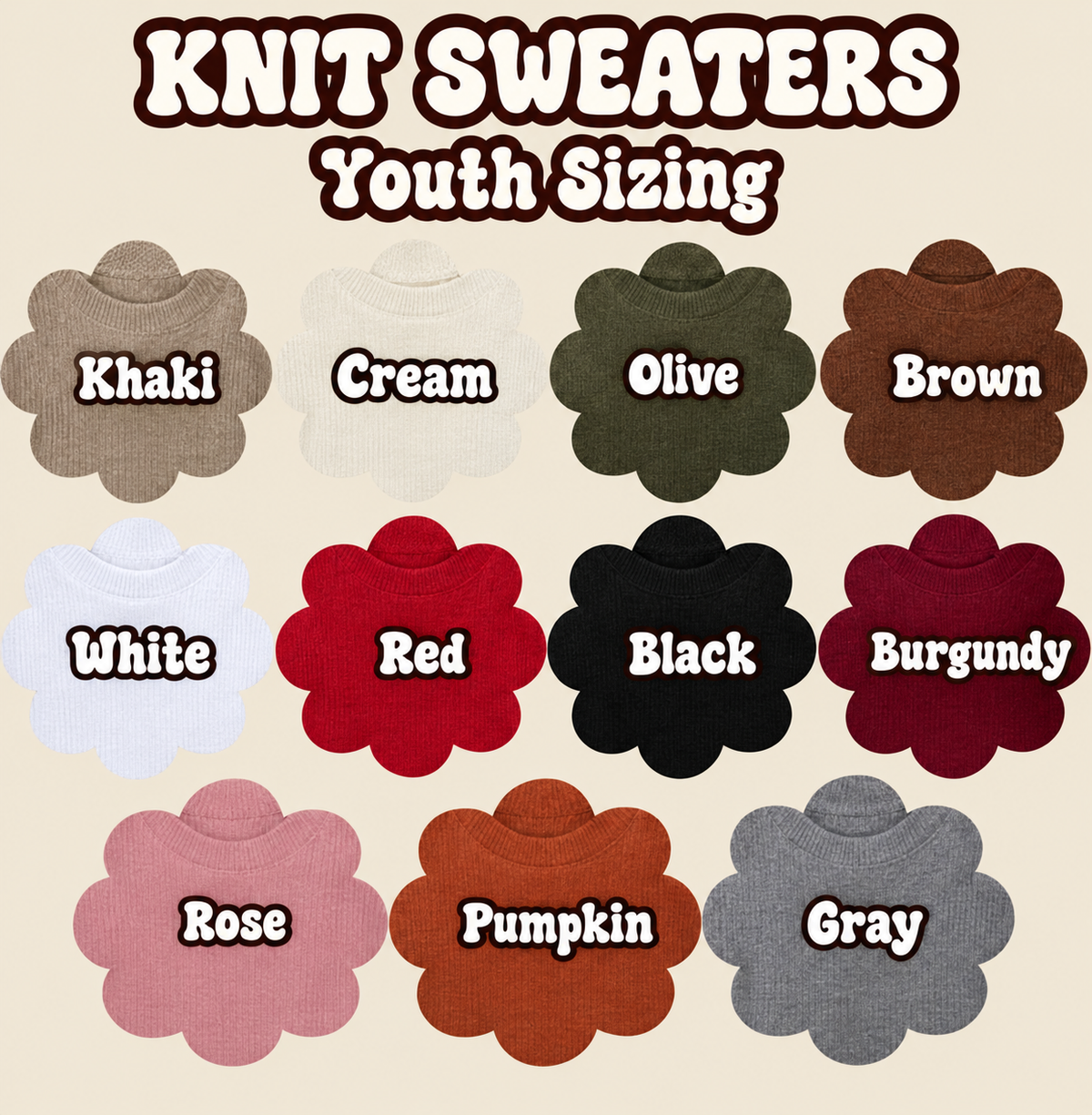 Christmas Sweater Pre-Set Designs (Reindeer, Holly Jolly Dude/Babe, Candy Canes, Hot Cocoa)