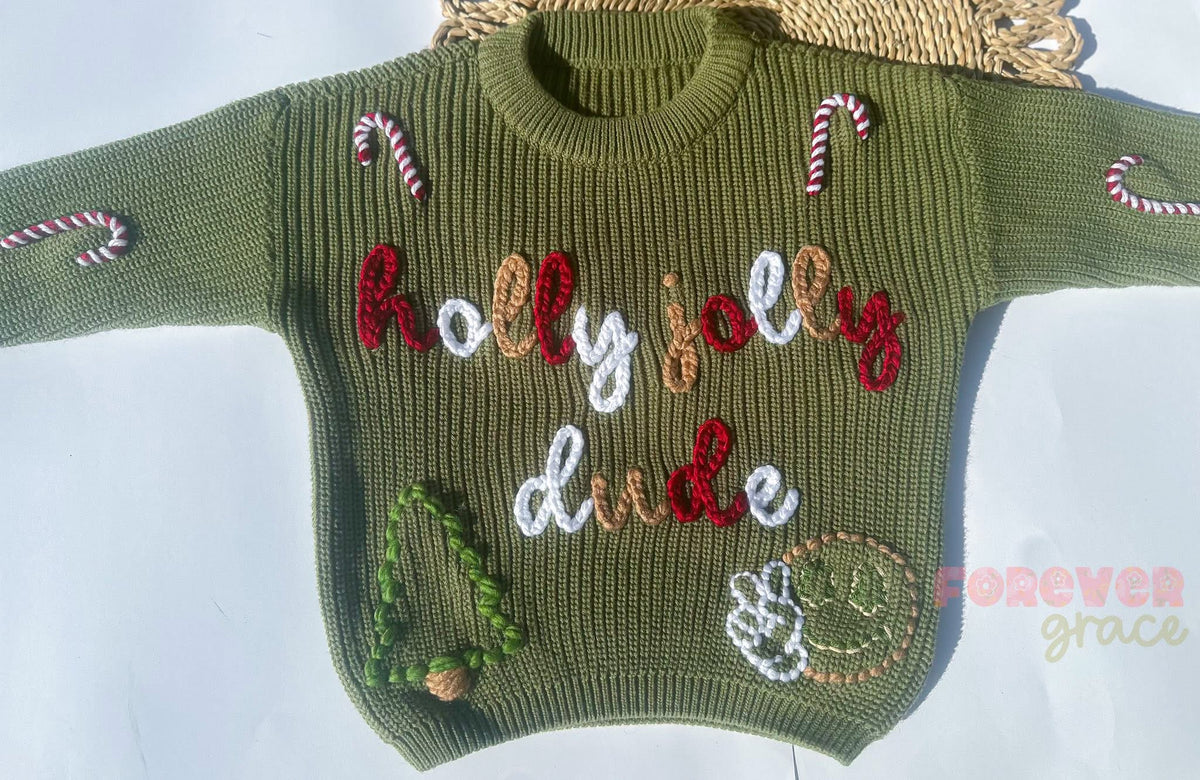 Christmas Sweater Pre-Set Designs (Reindeer, Holly Jolly Dude/Babe, Candy Canes, Hot Cocoa)