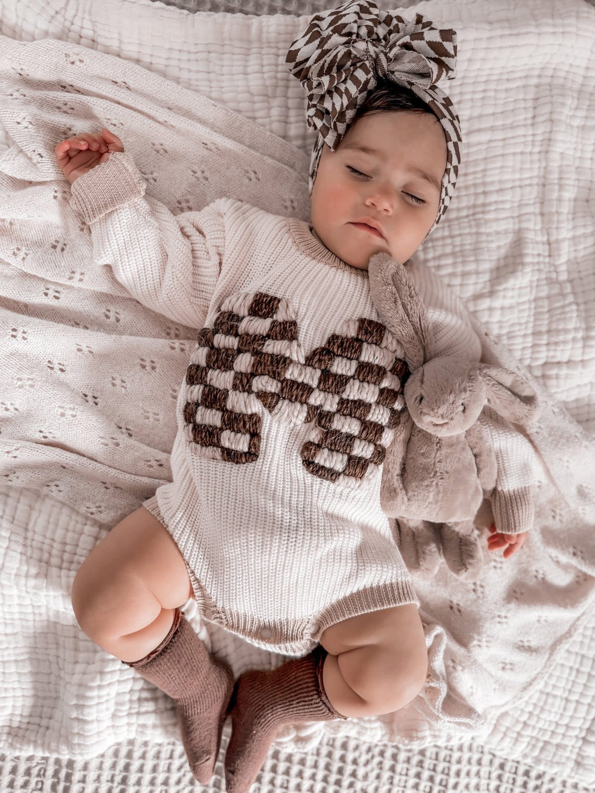 Checkered Letter Sweater