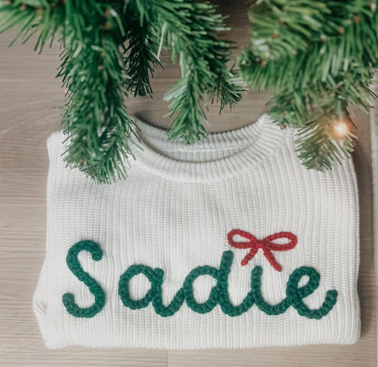 Name Sweater with Bow